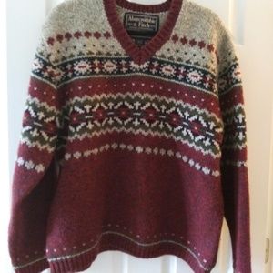 ABERCROMBIE & FITCH PURE WOOL CHUNKY KNIT SWEATER